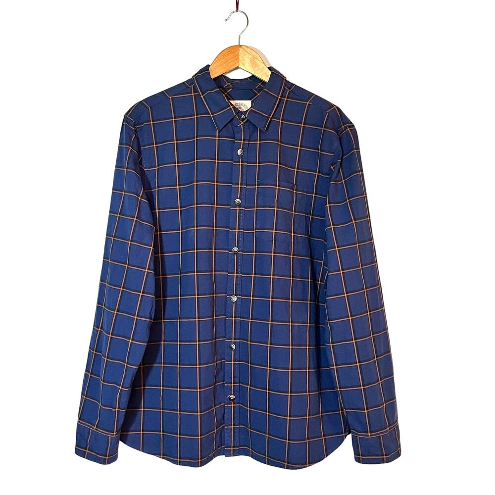 Fat Face Men’s Button Shirt Size XL Blue Orange Check
